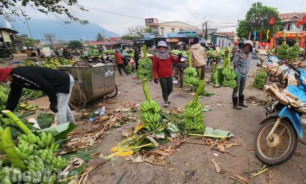 Quảng Trị: Nỗi lo mất an toàn giao thông tại chợ chuối Tân Long khi cận kề Tết